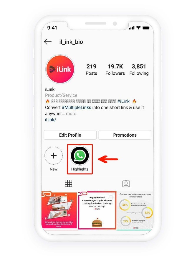 How to add WhatsApp link to Instagram bio