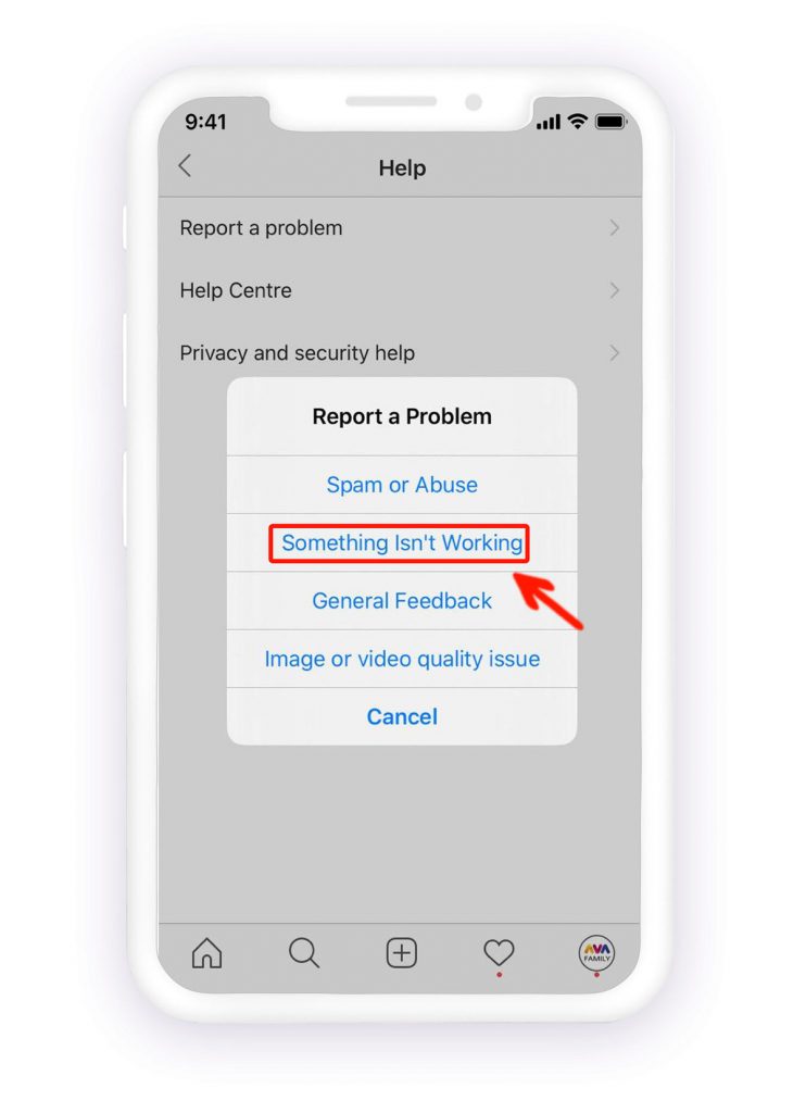 How to report issue to Instagram